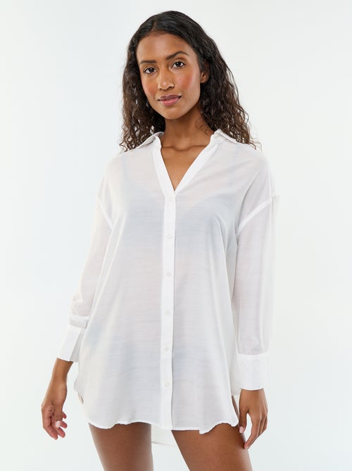 Vloeiende strandblouse met print - Kiabi