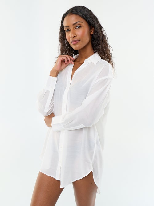 Vloeiende strandblouse met print - Kiabi