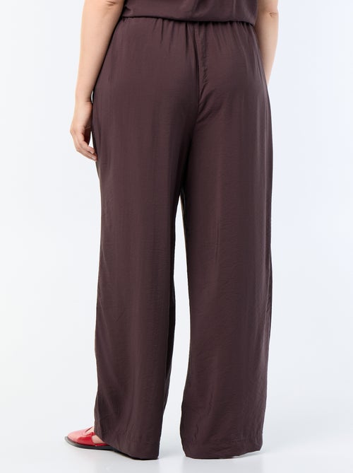 Vloeiende wijde viscose broek - Kiabi