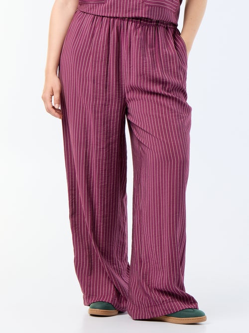 Vloeiende wijde viscose broek - Kiabi