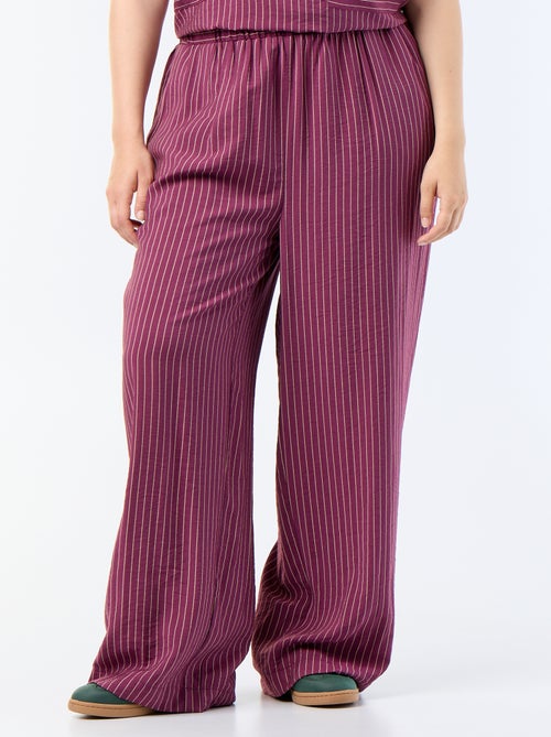 Vloeiende wijde viscose broek - Kiabi