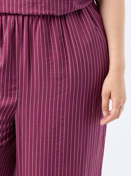 Vloeiende wijde viscose broek - Kiabi