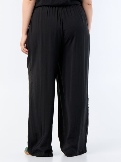 Vloeiende wijde viscose broek - Kiabi