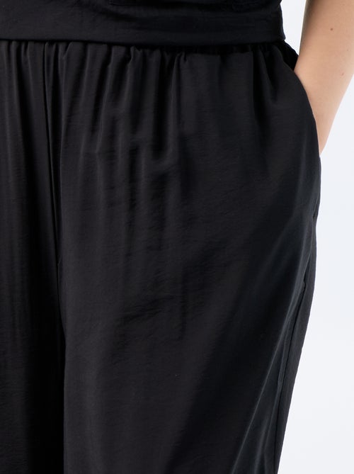 Vloeiende wijde viscose broek - Kiabi