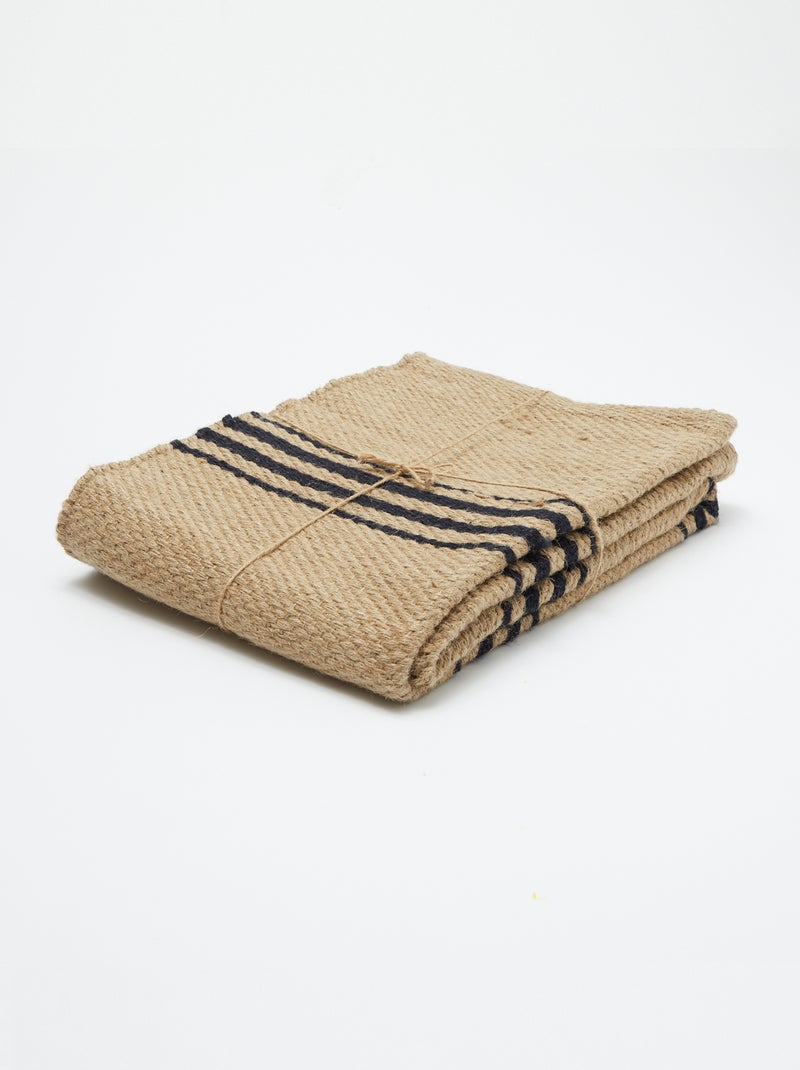 Vloerkleed van jute met print BIEGE - Kiabi