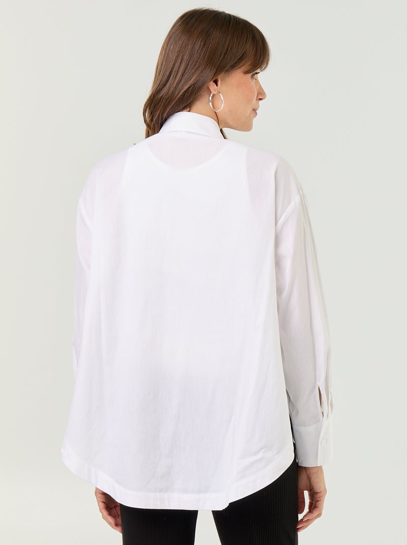 Voedingsblouse met split aan de zijkant Wit - Kiabi