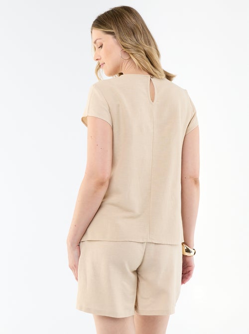 Voedingsblouse van linnenmix - Kiabi