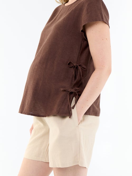 Voedingsblouse van linnenmix - Kiabi