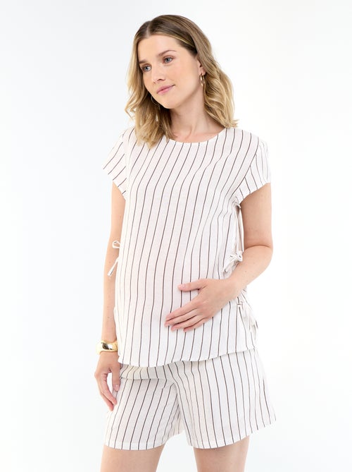 Voedingsblouse van linnenmix - Kiabi