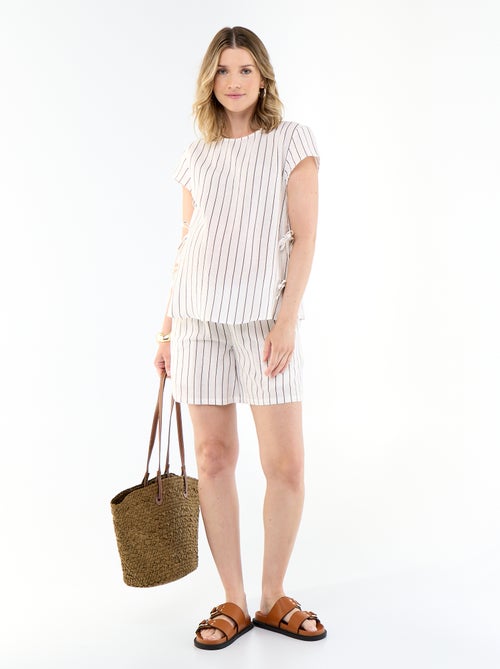Voedingsblouse van linnenmix - Kiabi