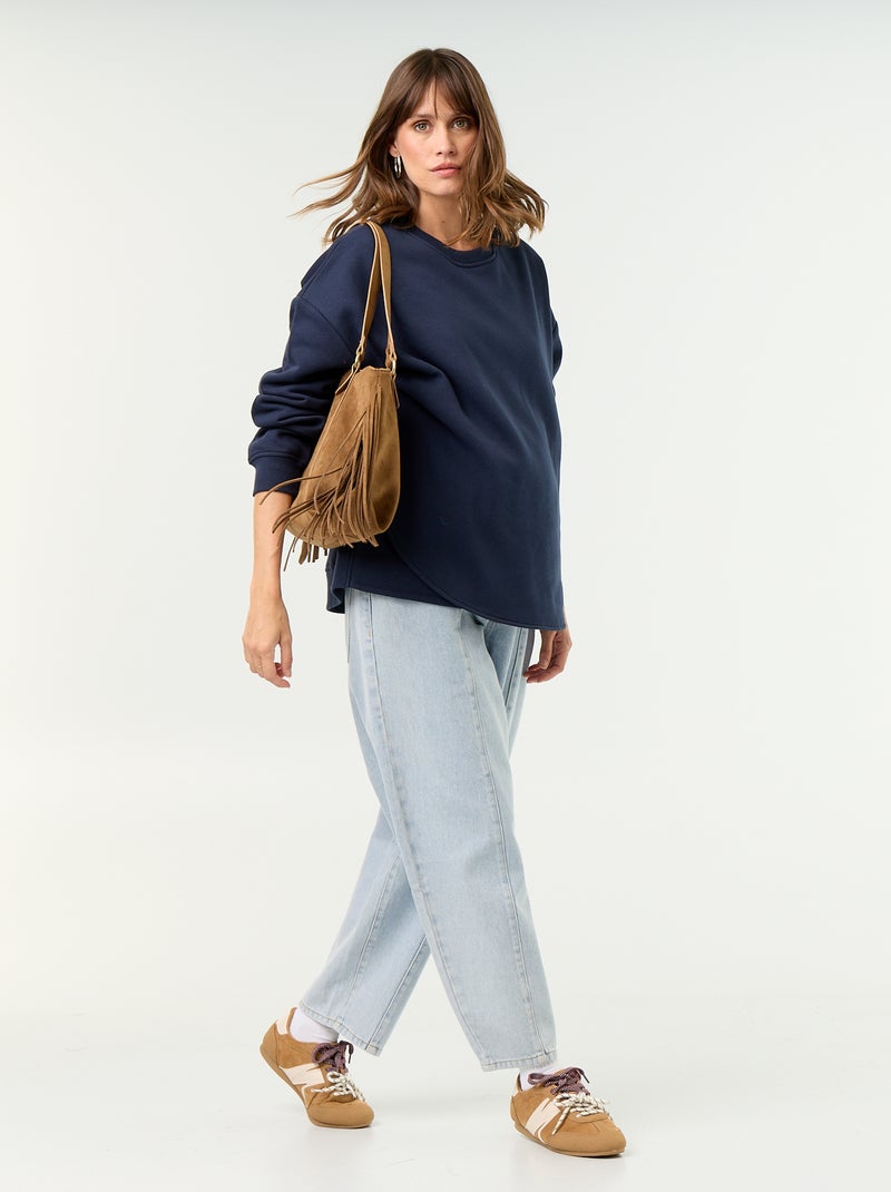 Voedingssweatshirt met overslagopening Blauw - Kiabi