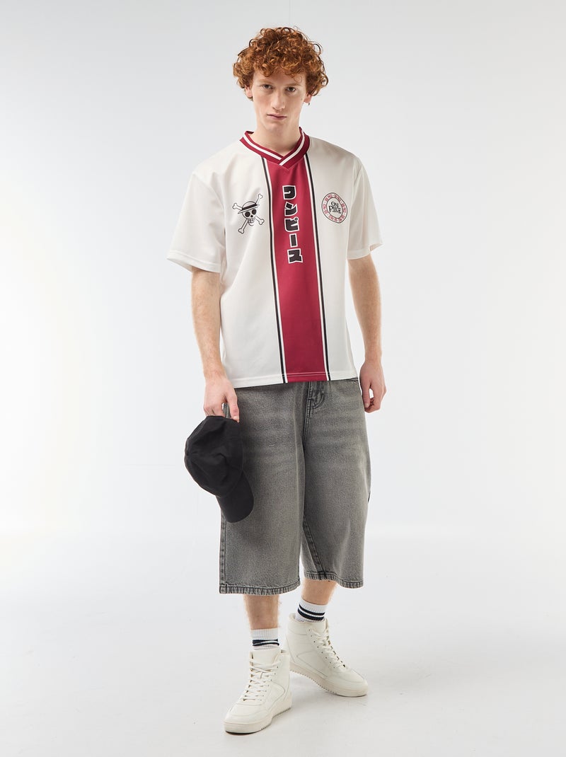 Voetbalshirt met 'One Piece'-print Wit - Kiabi