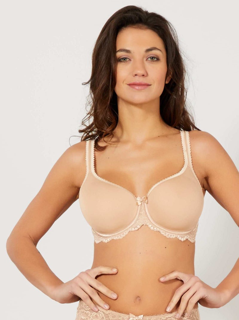 Voorgevormde beha Flower Elegance van 'Playtex' Beige - Kiabi
