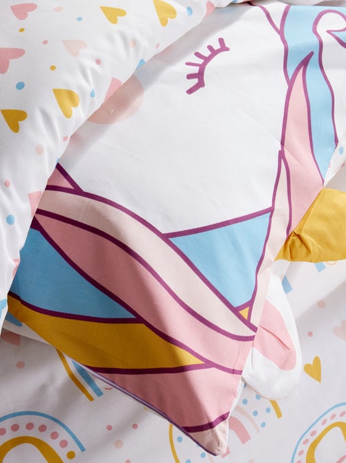 Vrolijk dekbedovertrek Eenhoorn - 1 persoon - Kiabi