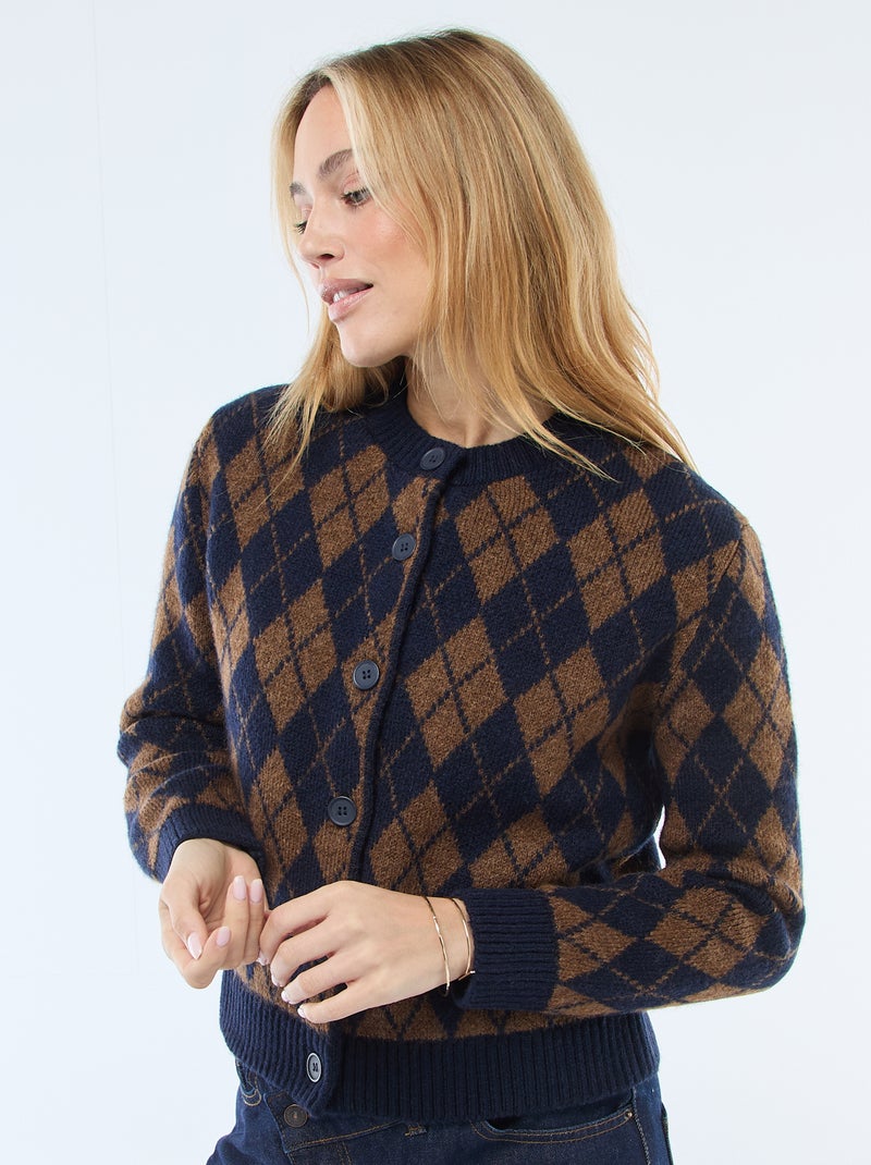Warm bedrukt vest Blauw - Kiabi