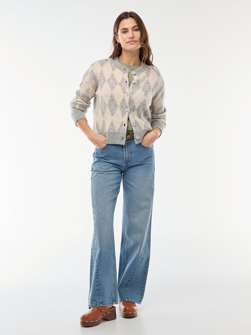 Warm bedrukt vest Wit - Kiabi