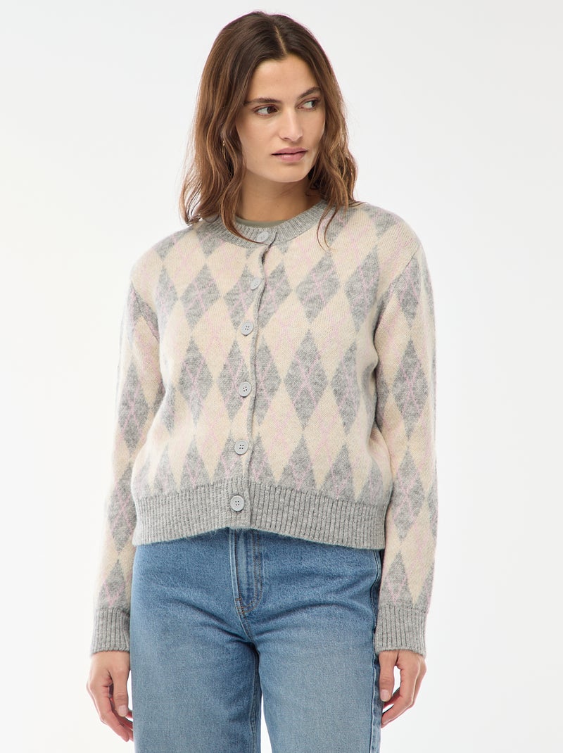 Warm bedrukt vest Wit - Kiabi