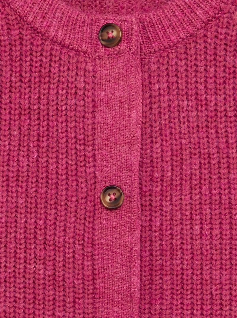 Warm gebreid vest - gemakkelijk aan te trekken collectie Paars - Kiabi