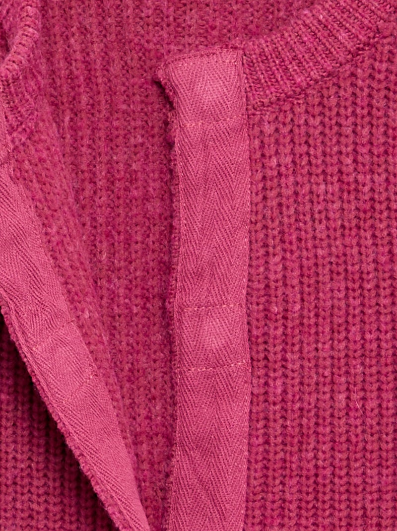 Warm gebreid vest - gemakkelijk aan te trekken collectie Paars - Kiabi