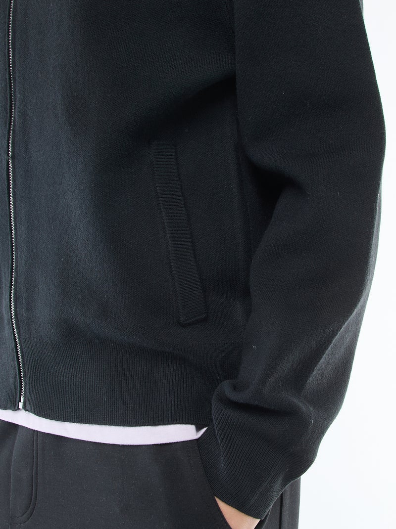 Warm, gewatteerd vest met opstaande kraag en rits Zwart - Kiabi