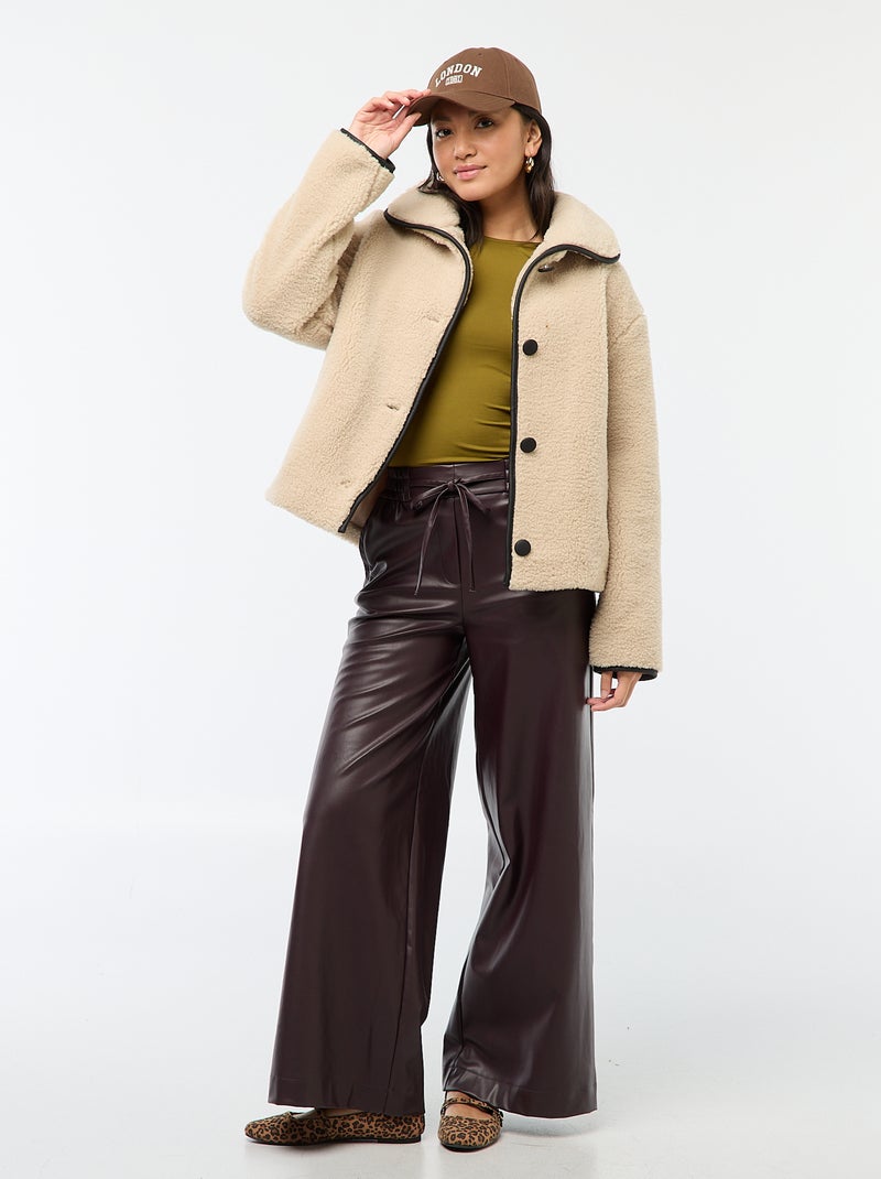 Warm jack met schapenvachteffect Biege - Kiabi