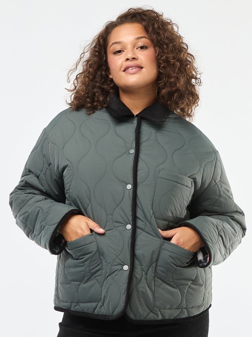 Warm, omkeerbaar workwear-jasje met drukknoopsluiting - Kiabi