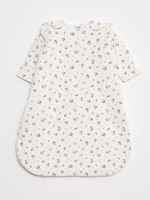 Warme babyslaapzak met afneembare mouwen en bloemmotiefje - Kiabi