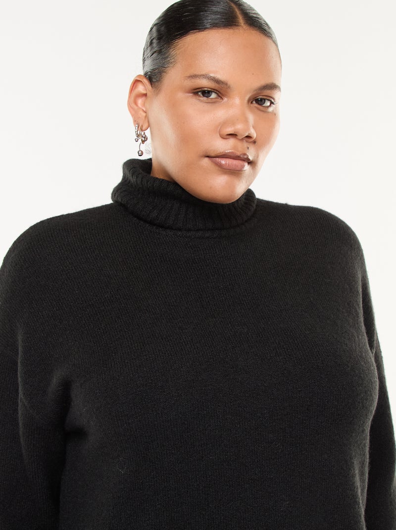 Warme coltrui met splitjes zwart - Kiabi