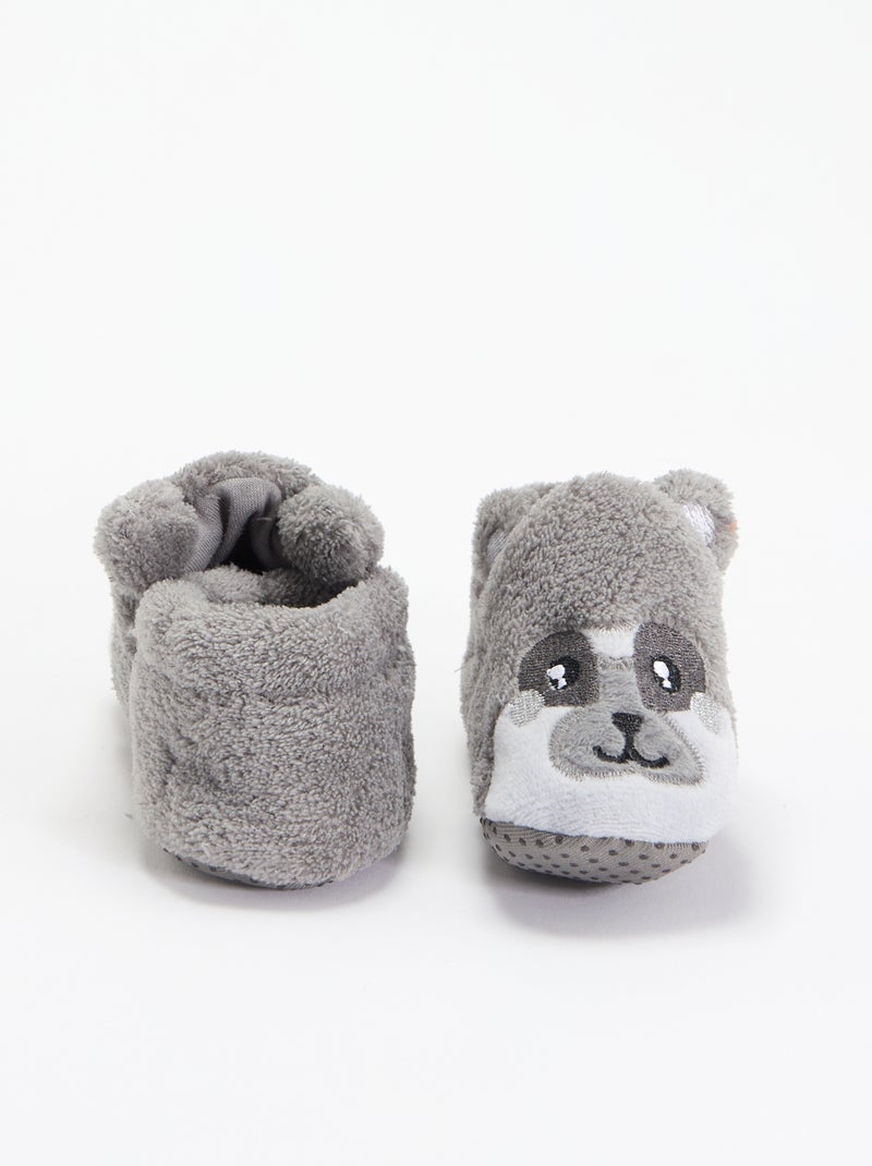 Warme dierenslofjes Grijs - Kiabi