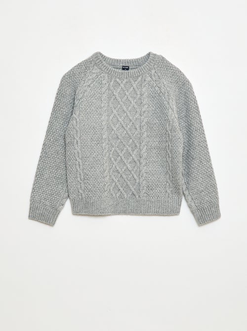 Warme, effen trui met ronde hals - Kiabi