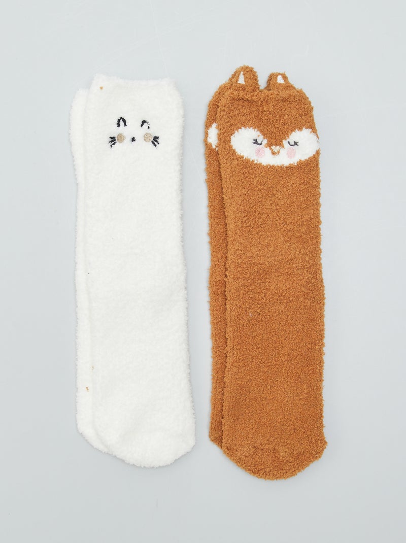 Warme fleece sokken BRUIN - Kiabi
