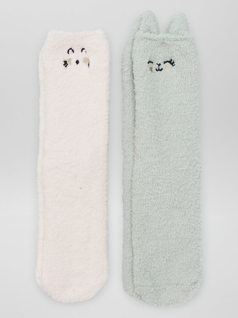 Warme fleece sokken GRIJS - Kiabi