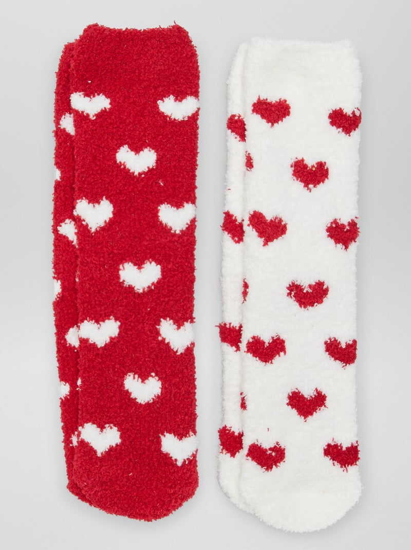 Warme fleece sokken ROOD - Kiabi