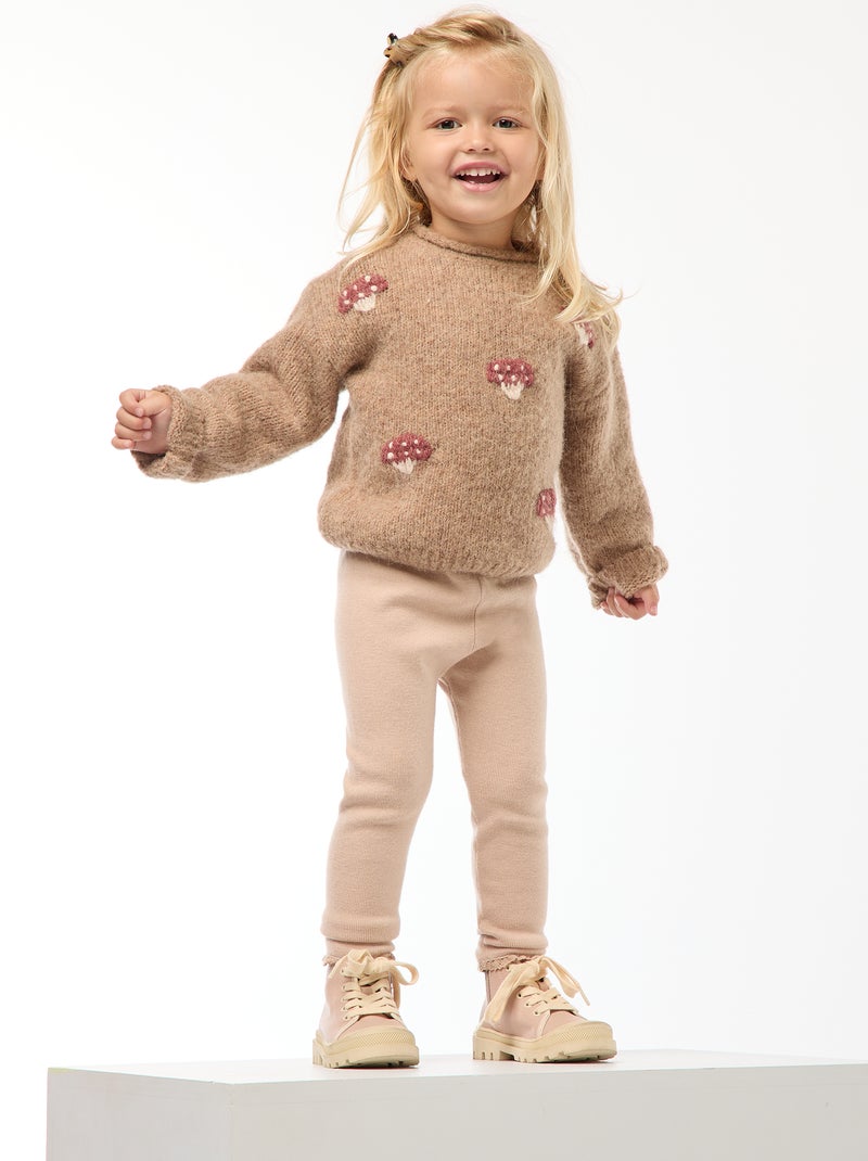 Warme, gebreide trui Biege - Kiabi