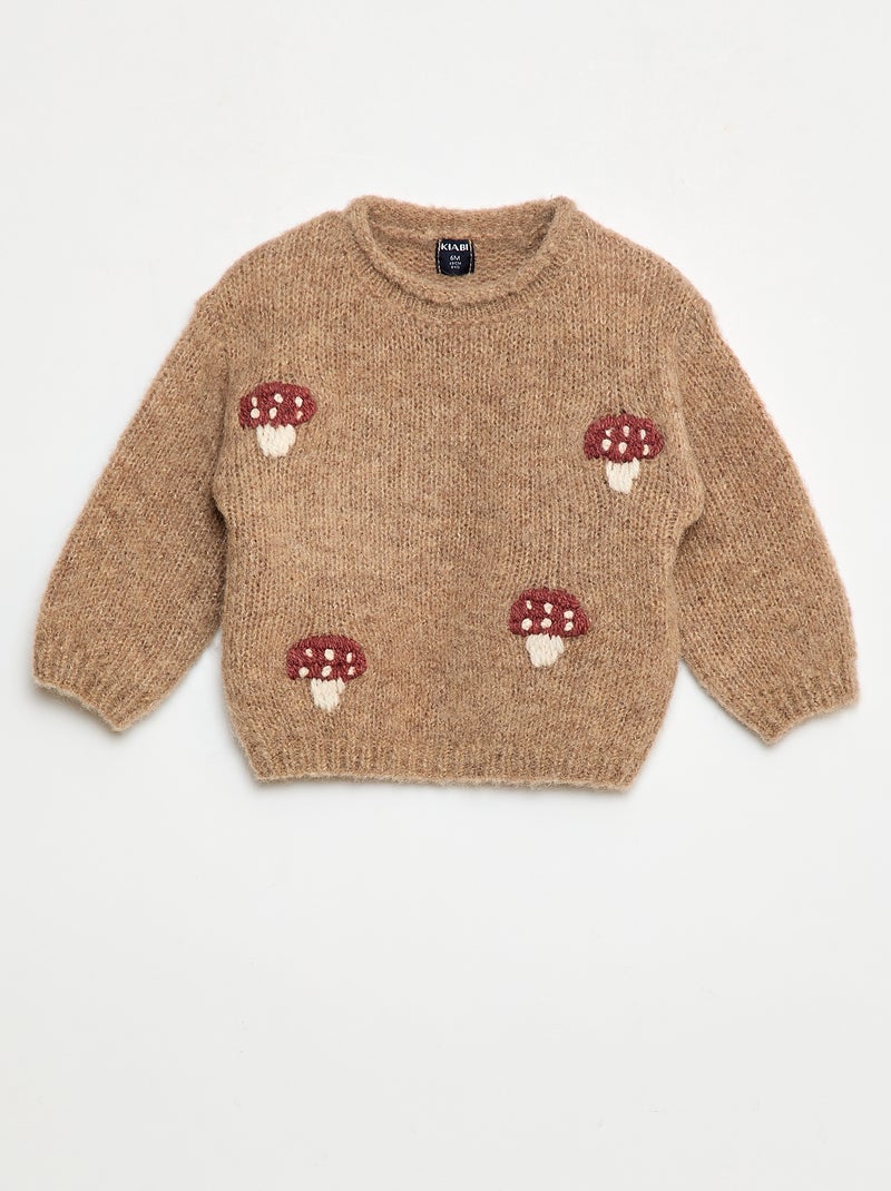 Warme, gebreide trui Biege - Kiabi