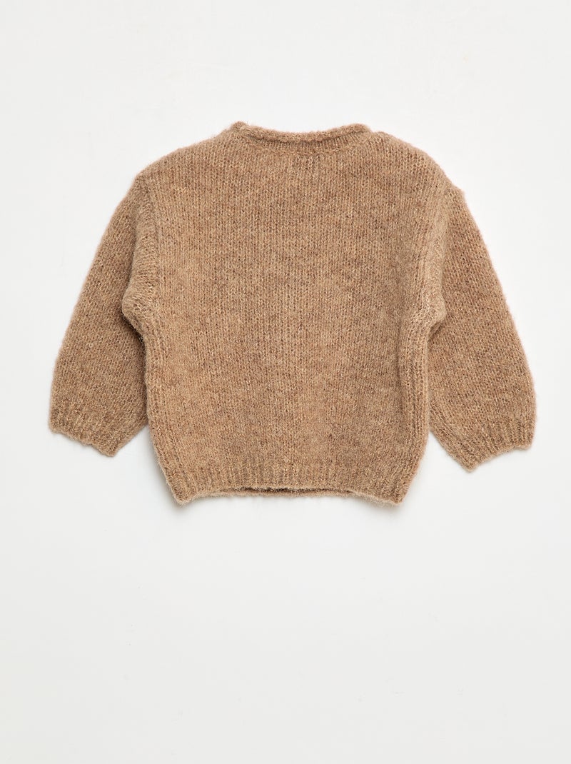 Warme, gebreide trui Biege - Kiabi