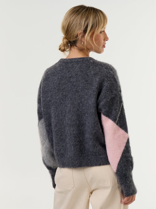 Warme gebreide trui met ronde hals - Kiabi