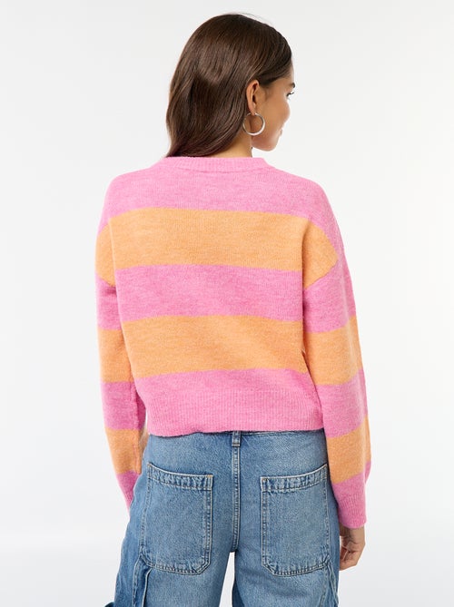 Warme, gebreide trui met ronde hals - Kiabi