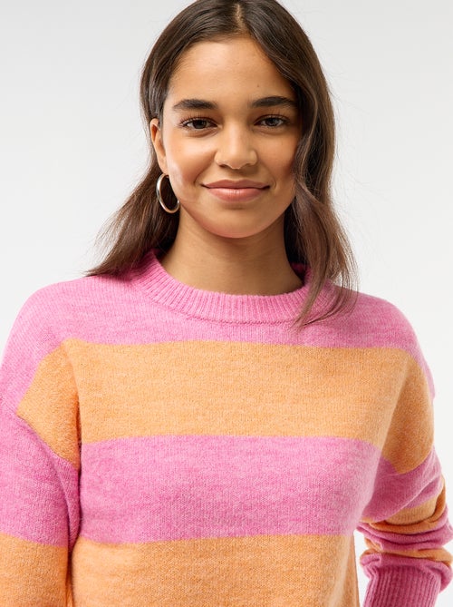 Warme, gebreide trui met ronde hals - Kiabi