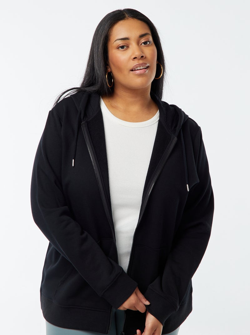 Warme hoodie van joggingstof zwart - Kiabi