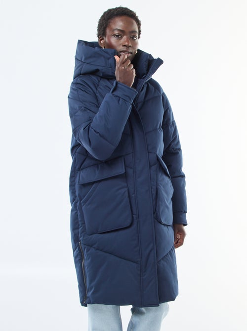 Warme, lange donsjas met capuchon - Kiabi