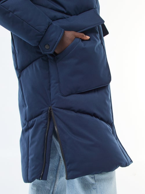 Warme, lange donsjas met capuchon - Kiabi