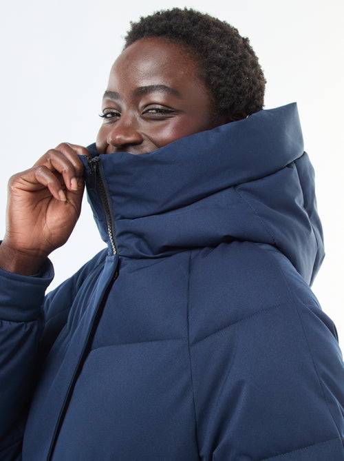 Warme, lange donsjas met capuchon - Kiabi