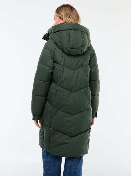 Warme, lange donsjas met capuchon - Kiabi