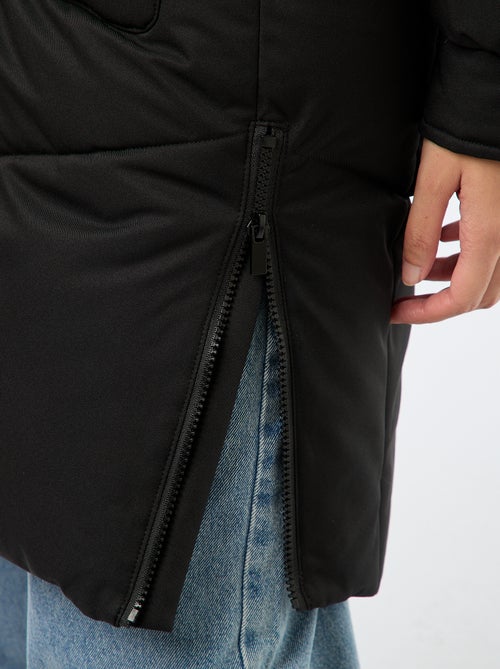 Warme, lange donsjas met capuchon - Kiabi