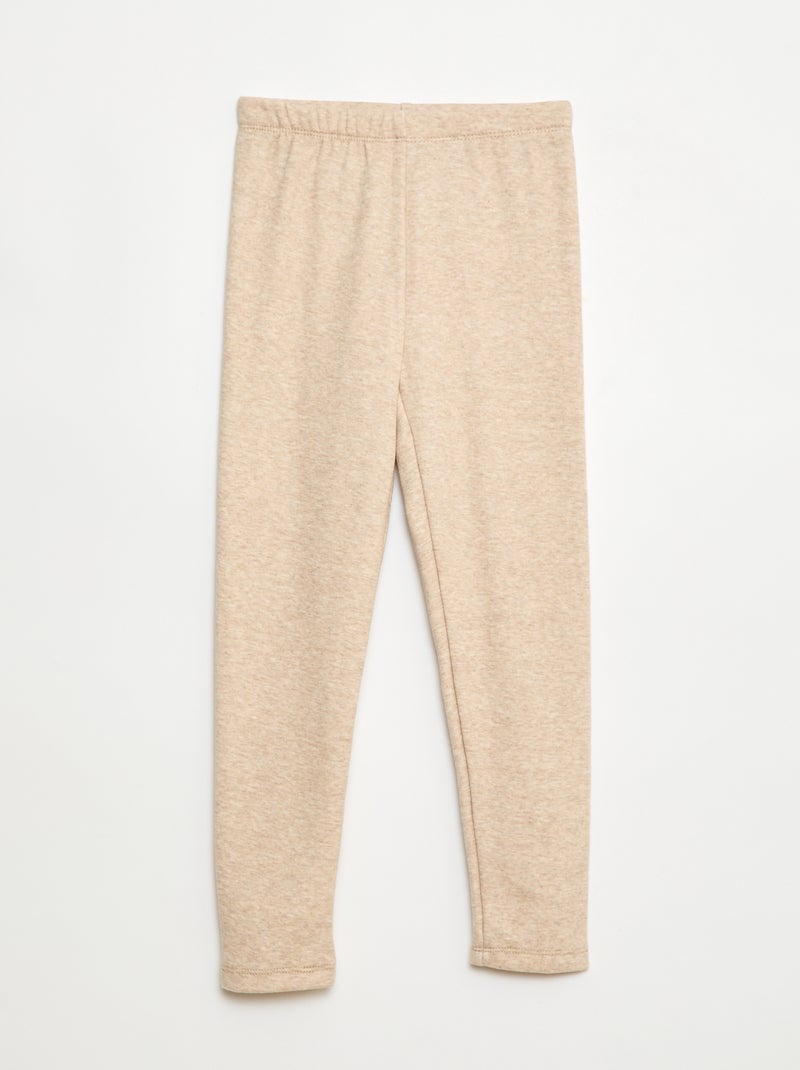 Warme legging met velours aan de binnenkant Biege - Kiabi