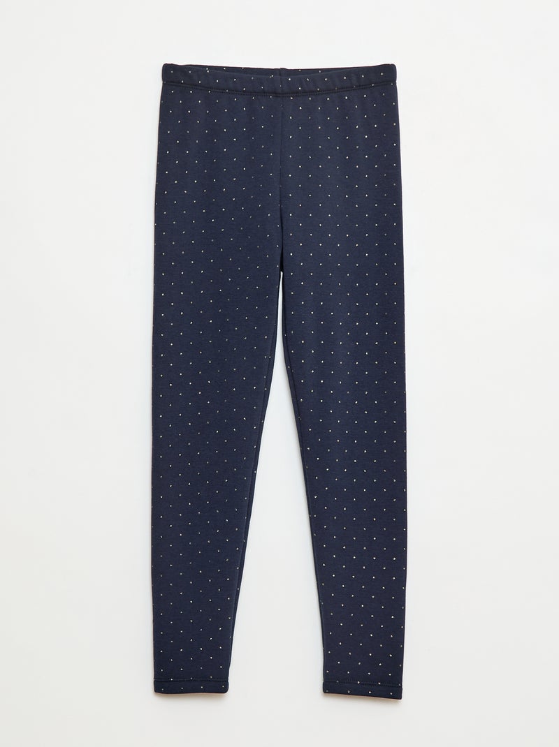 Warme legging met velours aan de binnenkant Blauw - Kiabi