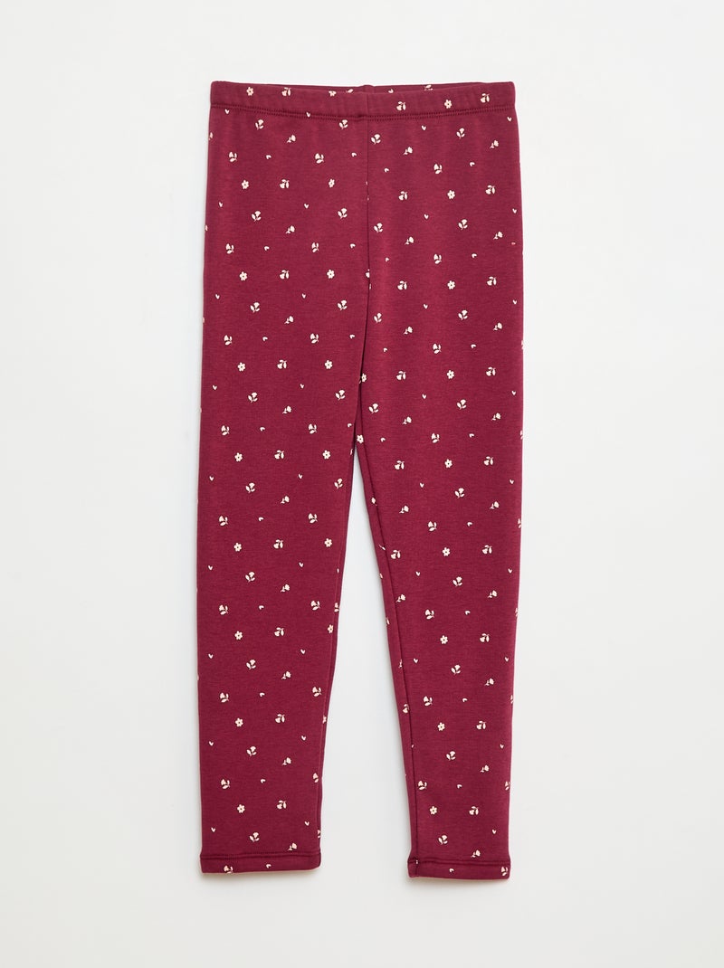 Warme legging met velours aan de binnenkant Rood - Kiabi