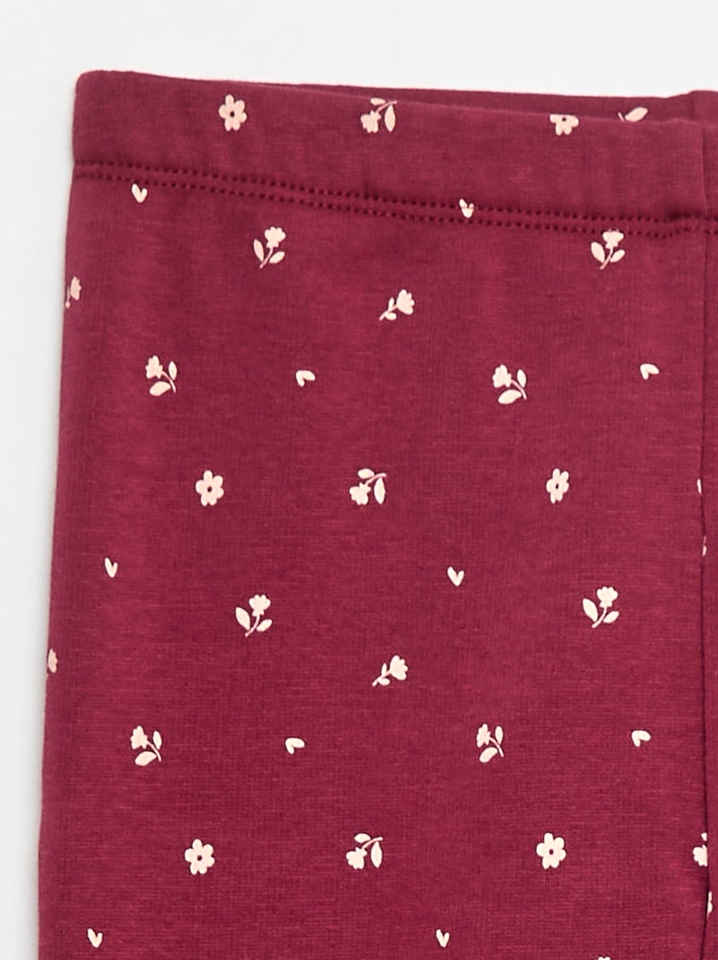 Warme legging met velours aan de binnenkant Rood - Kiabi