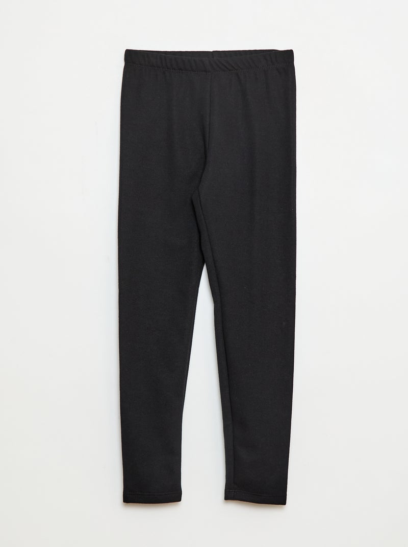 Warme legging met velours aan de binnenkant zwart - Kiabi